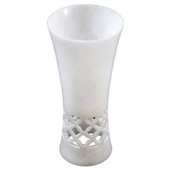 Goblet in White Marble Handctafted in India by Stephanie Odegard