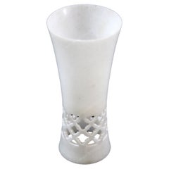 Goblet in White Marble Handctafted in India by Stephanie Odegard