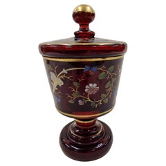 Goblet, Deckelkette, Glas, um 1850, Biedermeier, Österreich