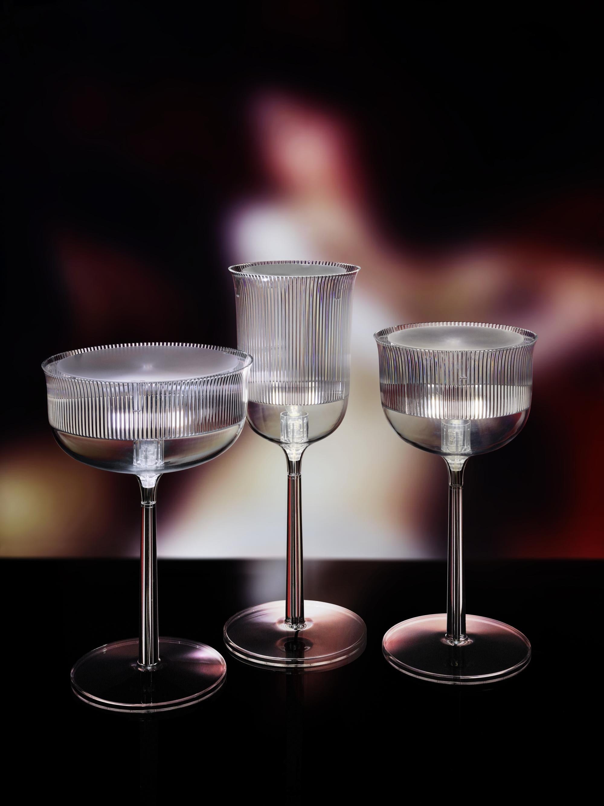 Goblet-Tischlampe Medium Transparent, entworfen von Stefano Giovannoni (Italienisch) im Angebot