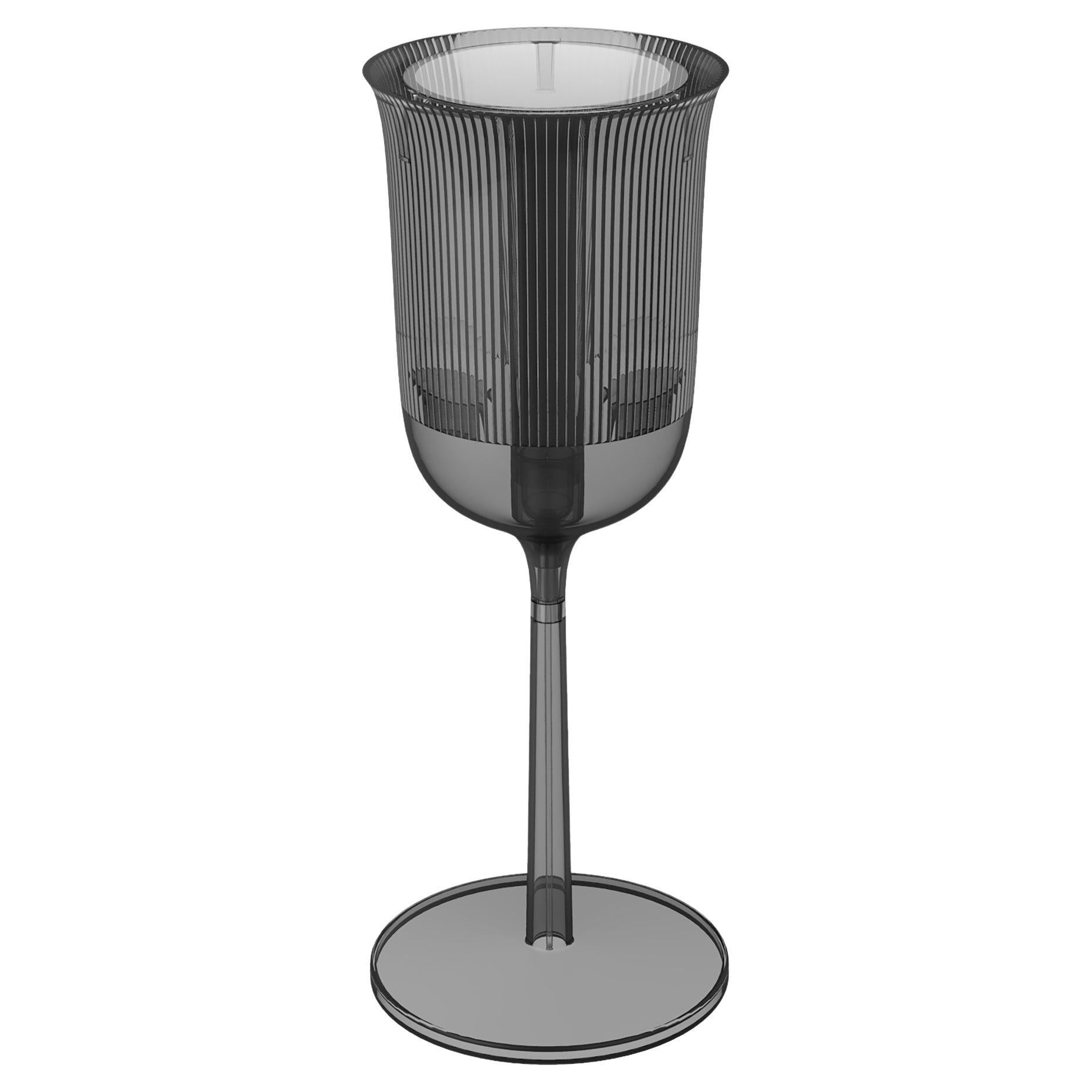 Lampada da tavolo Calice Small Fume, Design di Stefano Giovannoni, Made in Italy