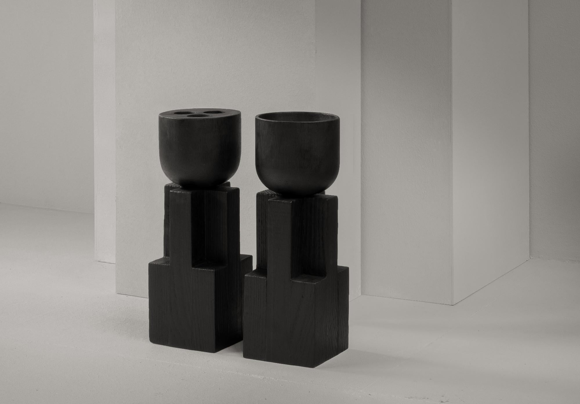 Goblet Vase, Iroko and Oak, Signed Arno Declercq 2