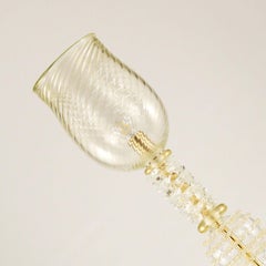 Stehleuchte 1, helles mundgeblasenes klares Muranoglas mit Blattgold von Multiforme