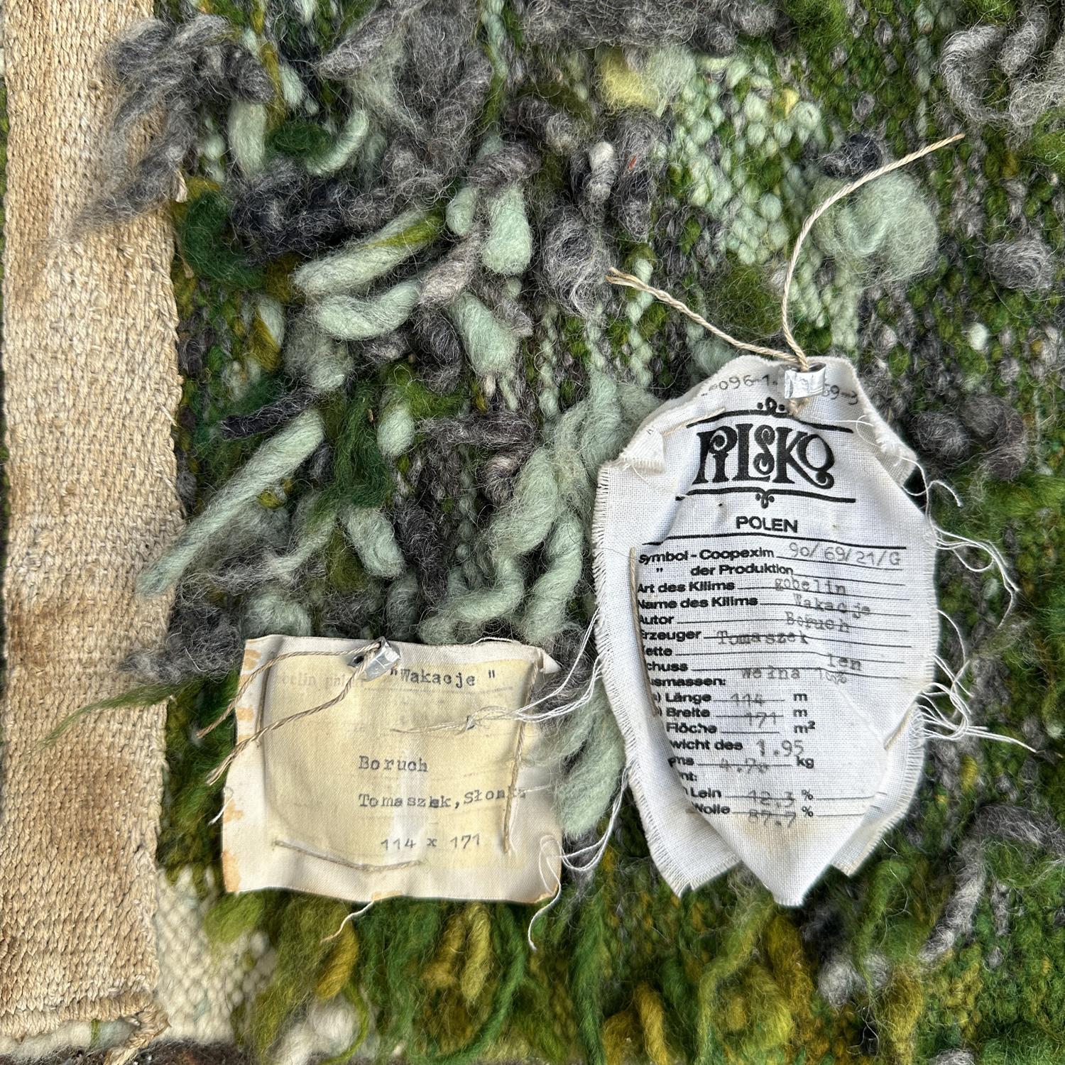 Duende Tejido a Mano en Lana, Polonia 1955, Abstracción de un Paisaje en venta 2