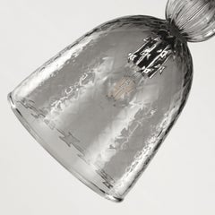 Lámpara de suspensión artística soplada a mano en cristal de Murano gris by Multiforme