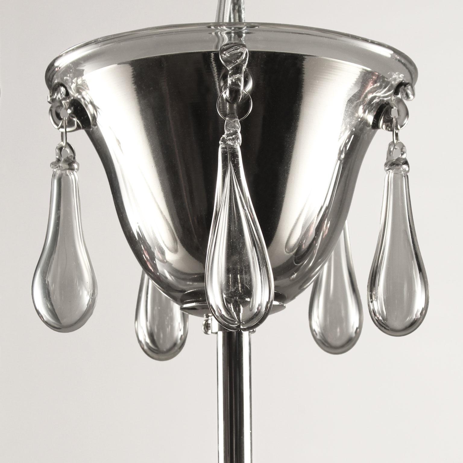 Artistic Suspension Lamp handblown in Grey Murano Glass by Multiforme In New Condition For Sale In Trebaseleghe, IT