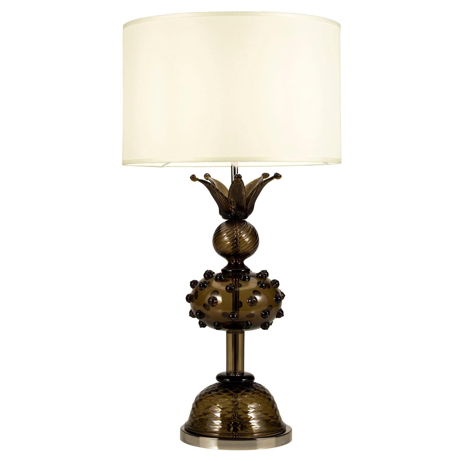 Artistic Table Lamp Moca Murano Glass Rostrato, Balloton, Rigadin by Multiforme