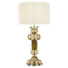 Artistic Table Lamp Smoky Murano Glass Rostrato, Balloton, Rigadin by Multiforme