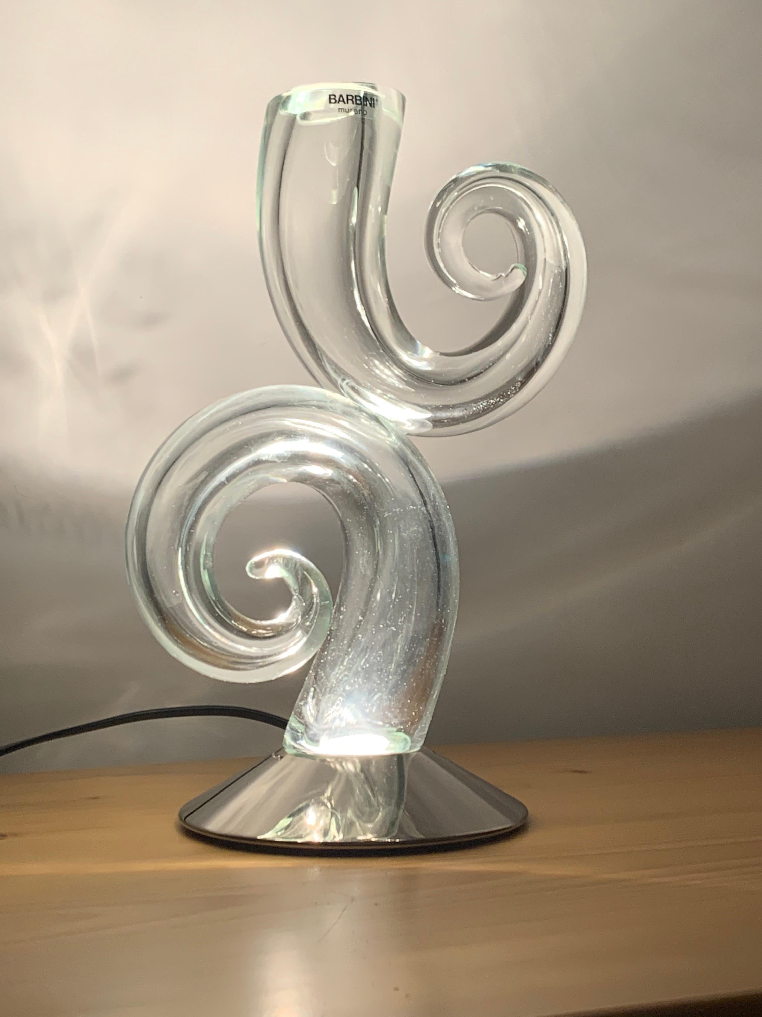 Late 20th Century Gocce di Luce Model Sculpture Lamp by Alfredo Barbini, Murano Glass, Italy For Sale