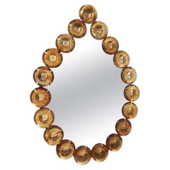 Goccia Ambra Murano Glas Wandspiegel