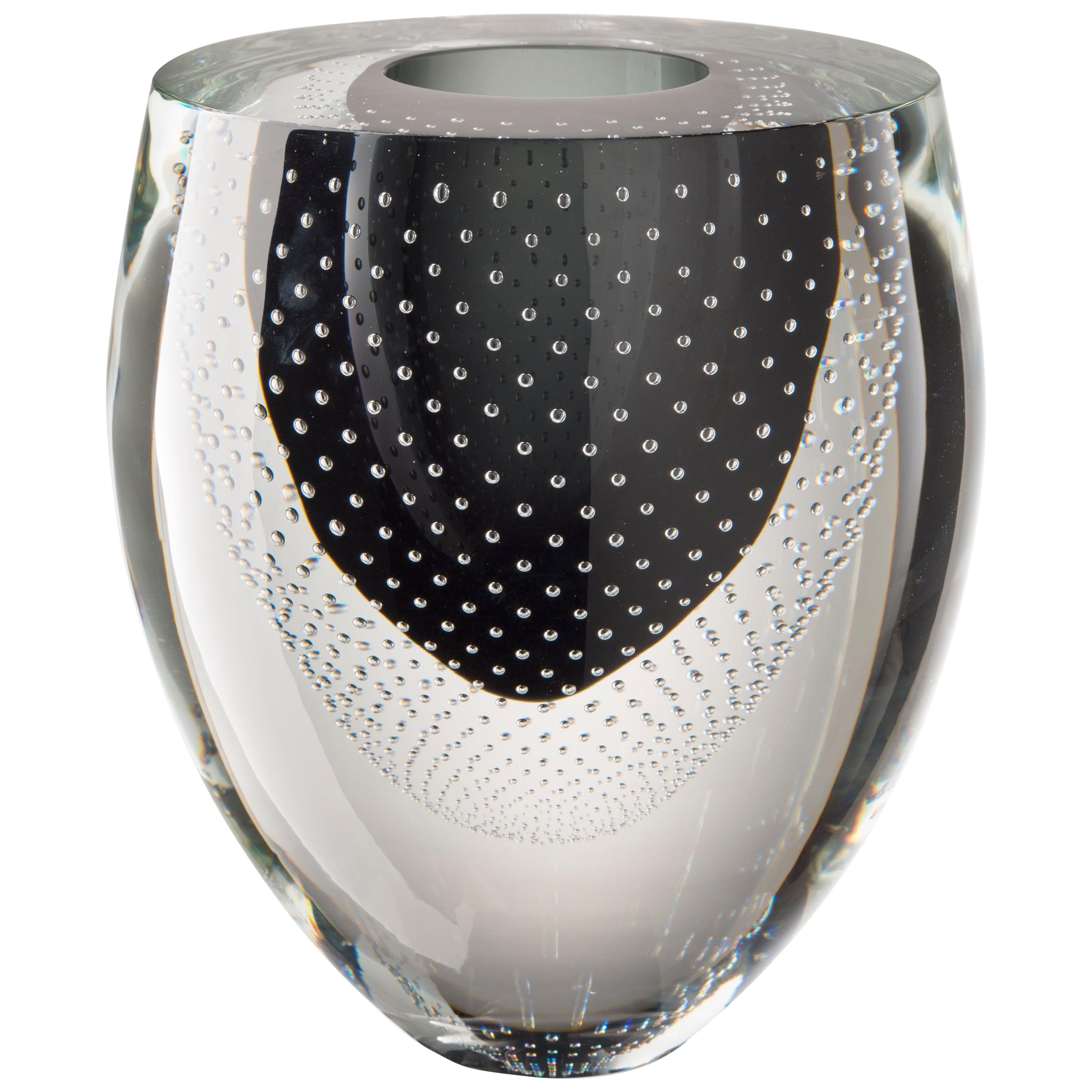 For Sale: Gray (D9261) Goccia di Pioggia Vase in Murano Glass by Christian Ghion