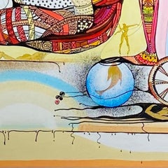 Gocha Nino Jokhadze Original acrylic on canvas painting "l'humeur féminine"