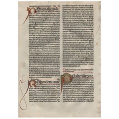 God Speaks, Job Listens 'Job 42' 1482 Latin Bible Leaf Medieval Incunabula