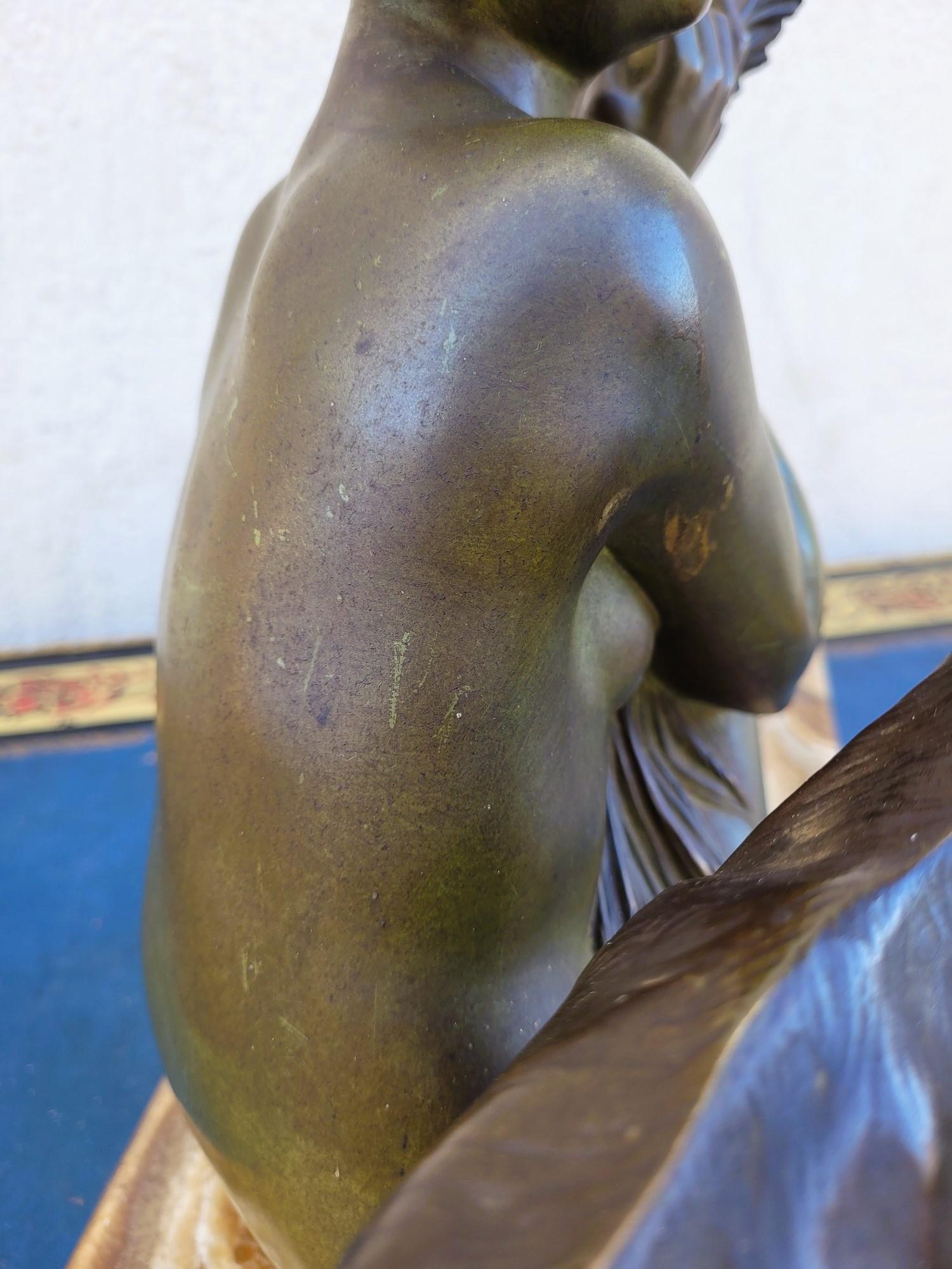 Godard, Woman And Lamb, Art Deco Bronze, 20th Century For Sale 7