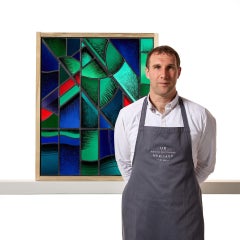 Goddard & Gibbs Geometric Style Stained Glass Panel