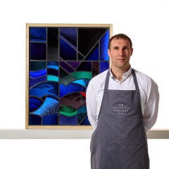 Goddard & Gibbs Modern Abstract Stained Glass Panel