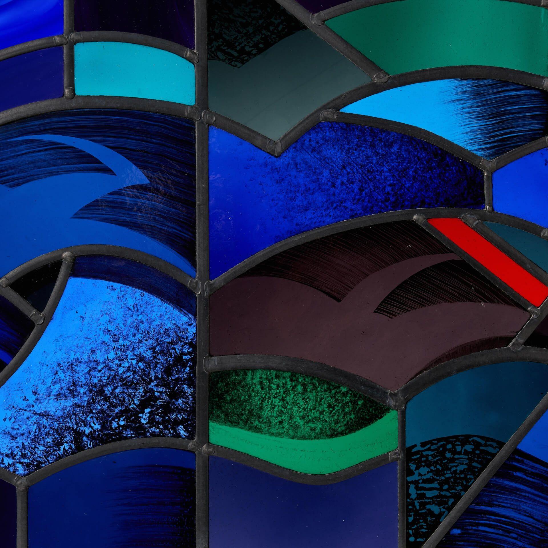 Moderne Goddard & Gibbs Panneau de vitrail abstrait moderne en vente