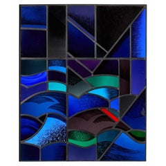 Goddard & Gibbs Panneau de vitrail abstrait moderne