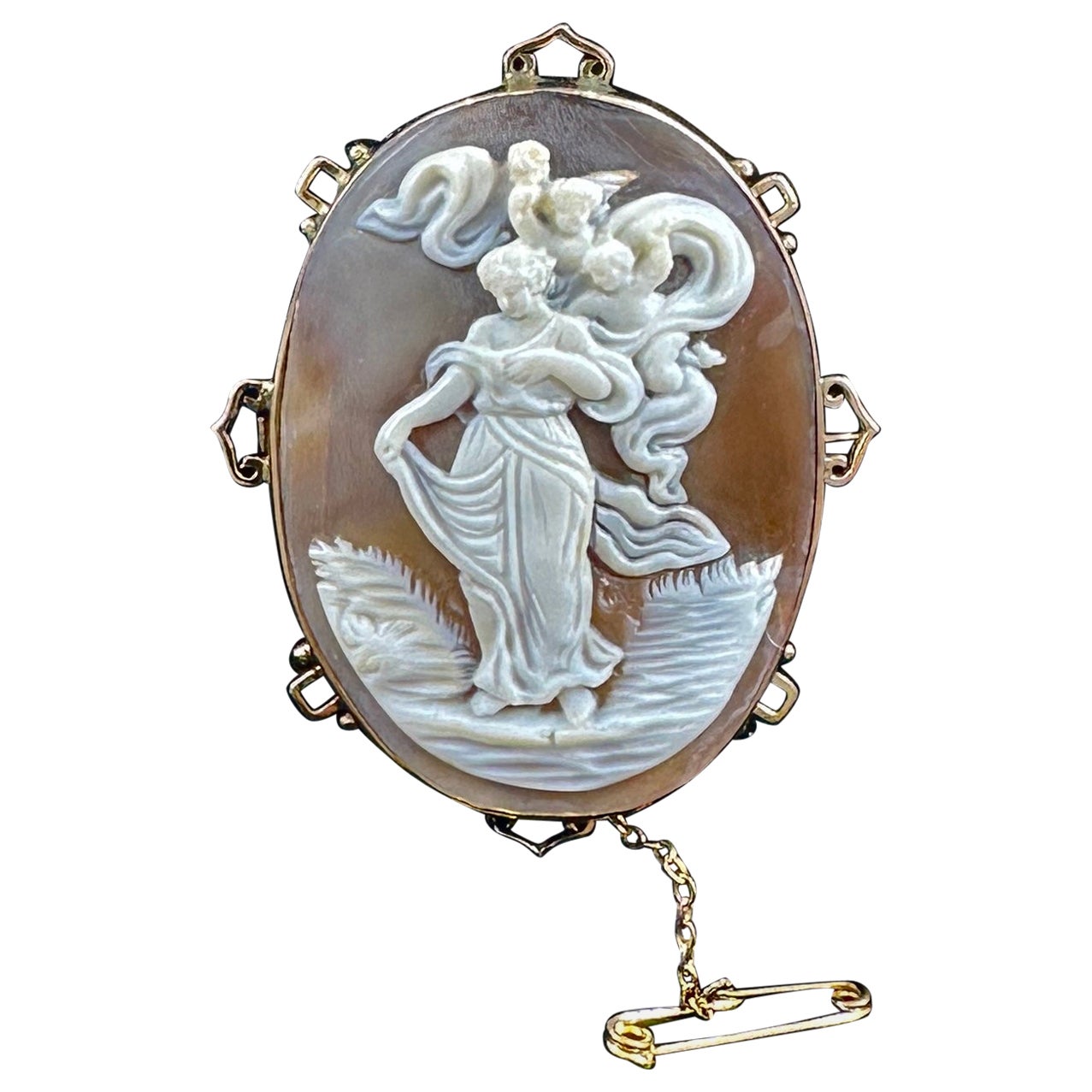 Dea Cherubino Angelo Putti Cameo Ciondolo Spilla Collana Oro Classico Antico in vendita