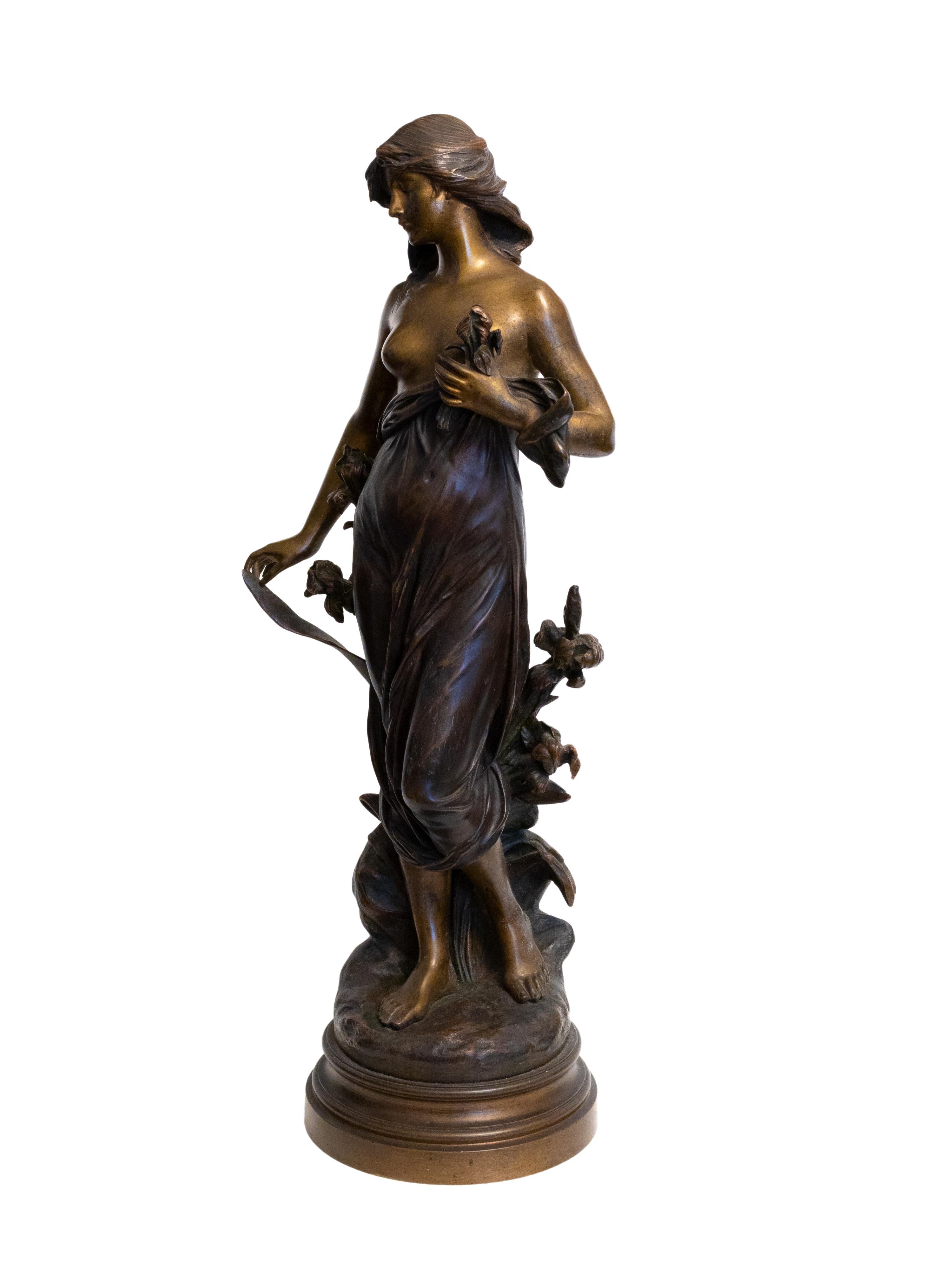 Goddess Diana Bronze Sculpture by Edouard Drouot, 19th Century For Sale 1