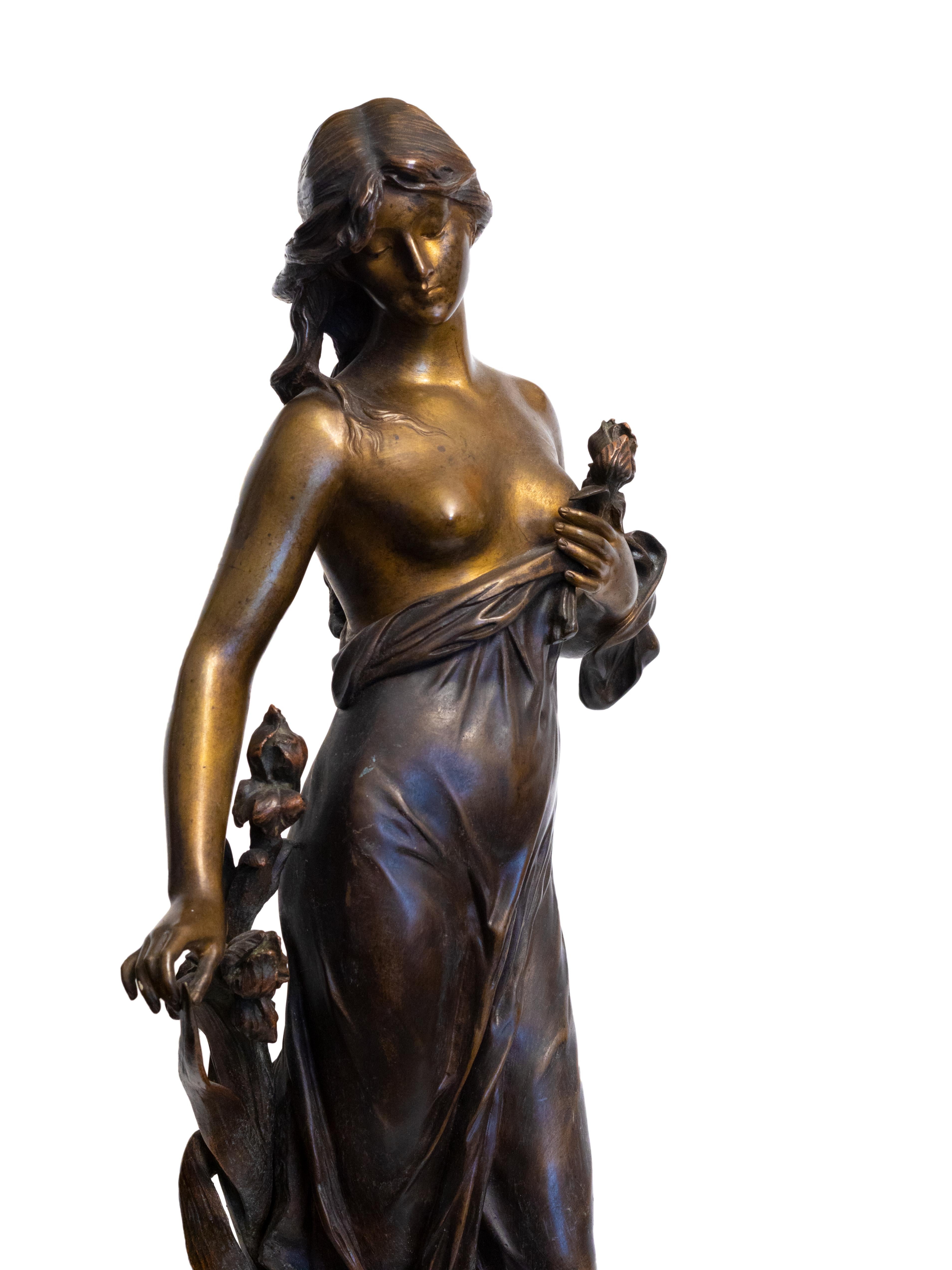 Goddess Diana Bronze Sculpture by Edouard Drouot, 19th Century For Sale 2