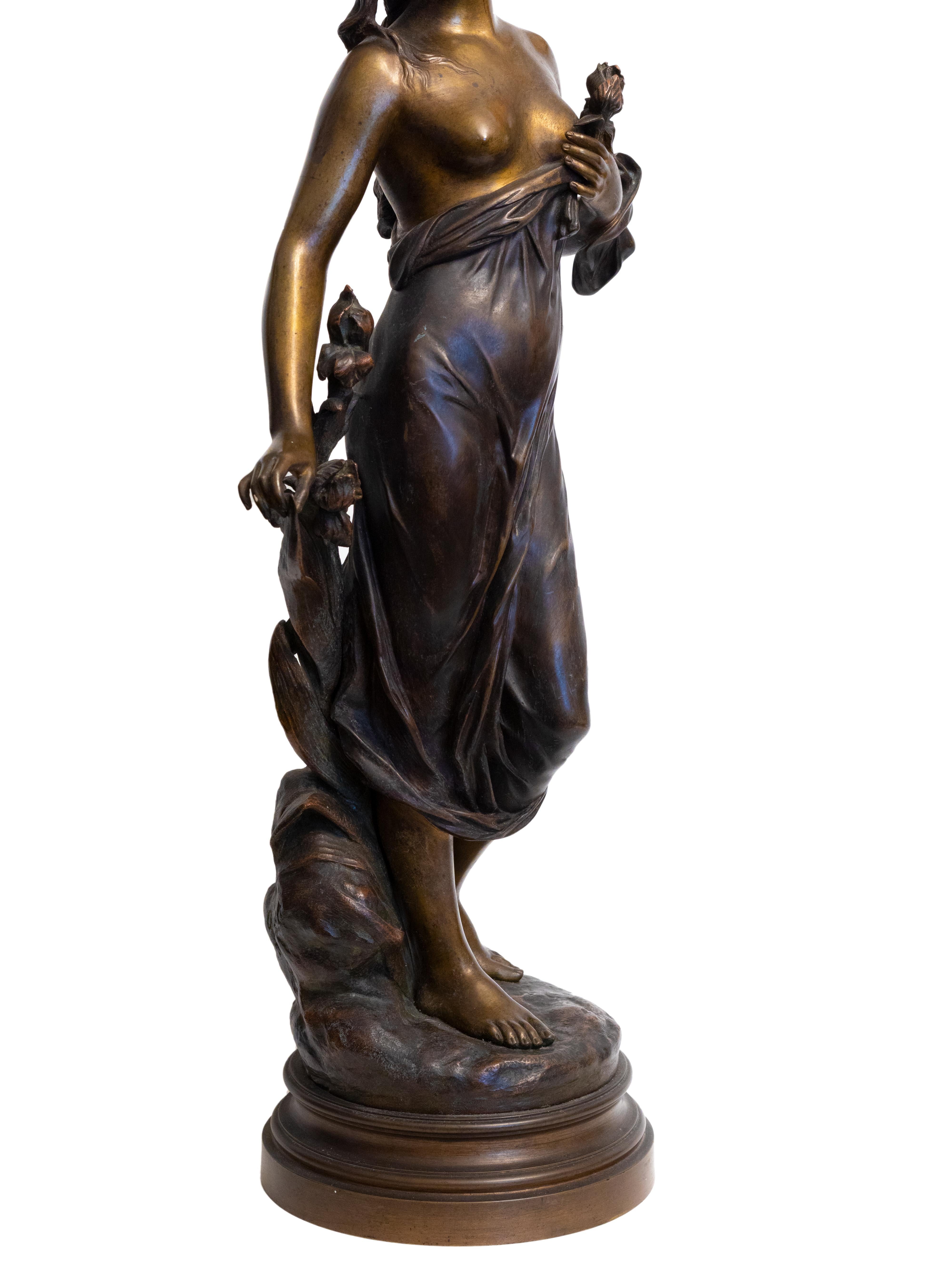 Goddess Diana Bronze Sculpture by Edouard Drouot, 19th Century For Sale 3