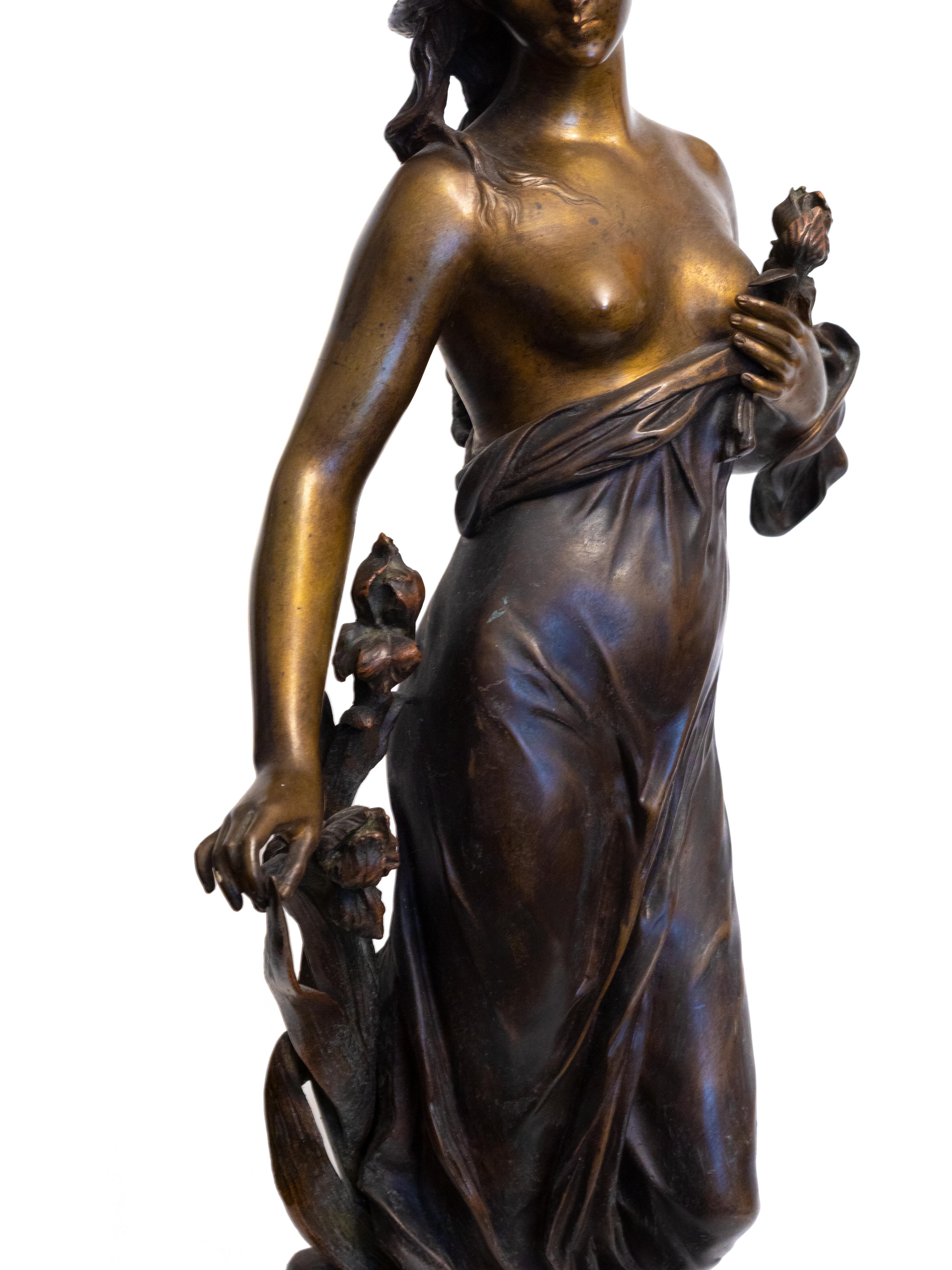 Goddess Diana Bronze Sculpture by Edouard Drouot, 19th Century For Sale 4
