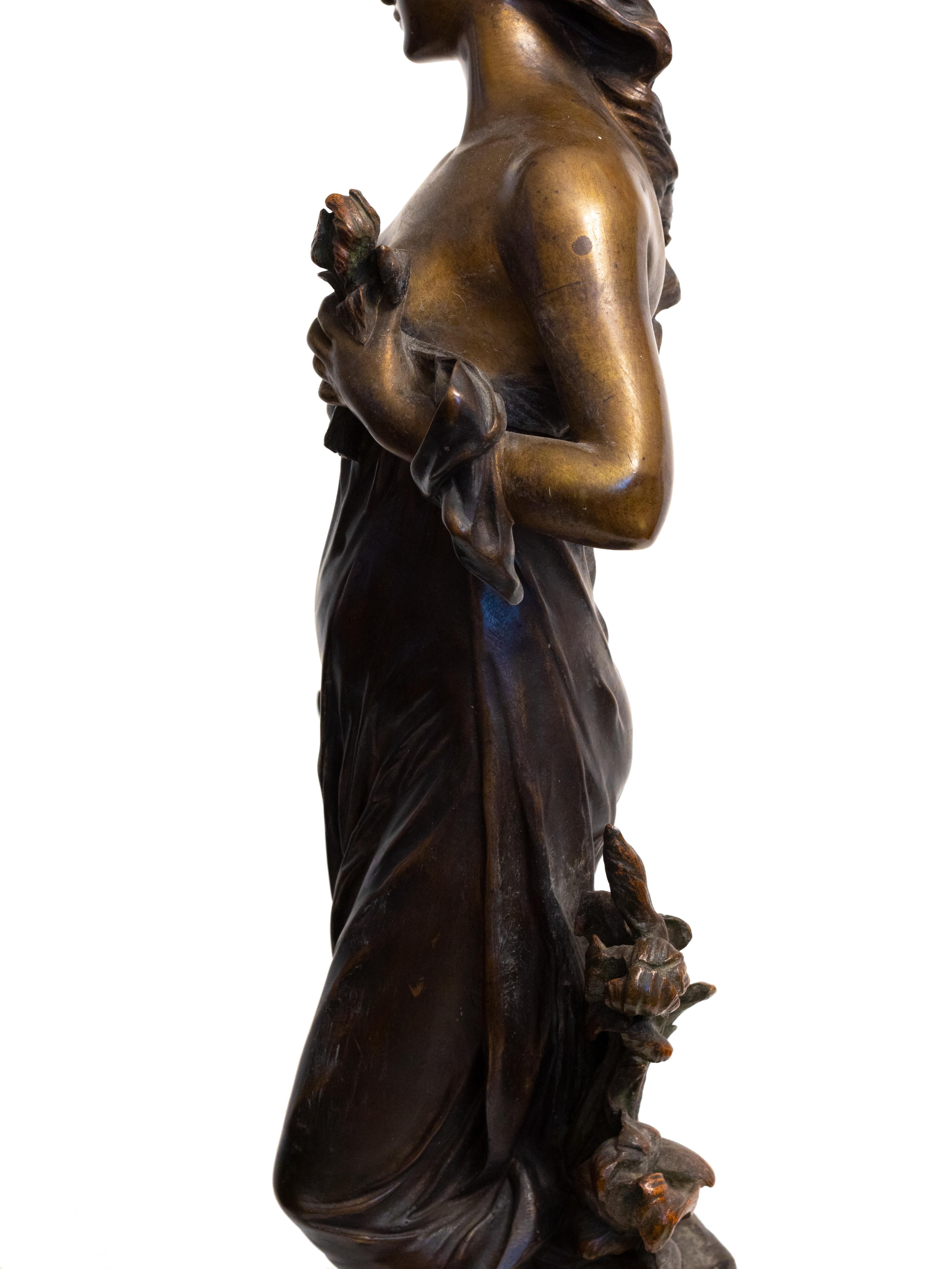 Goddess Diana Bronze Sculpture by Edouard Drouot, 19th Century For Sale 6