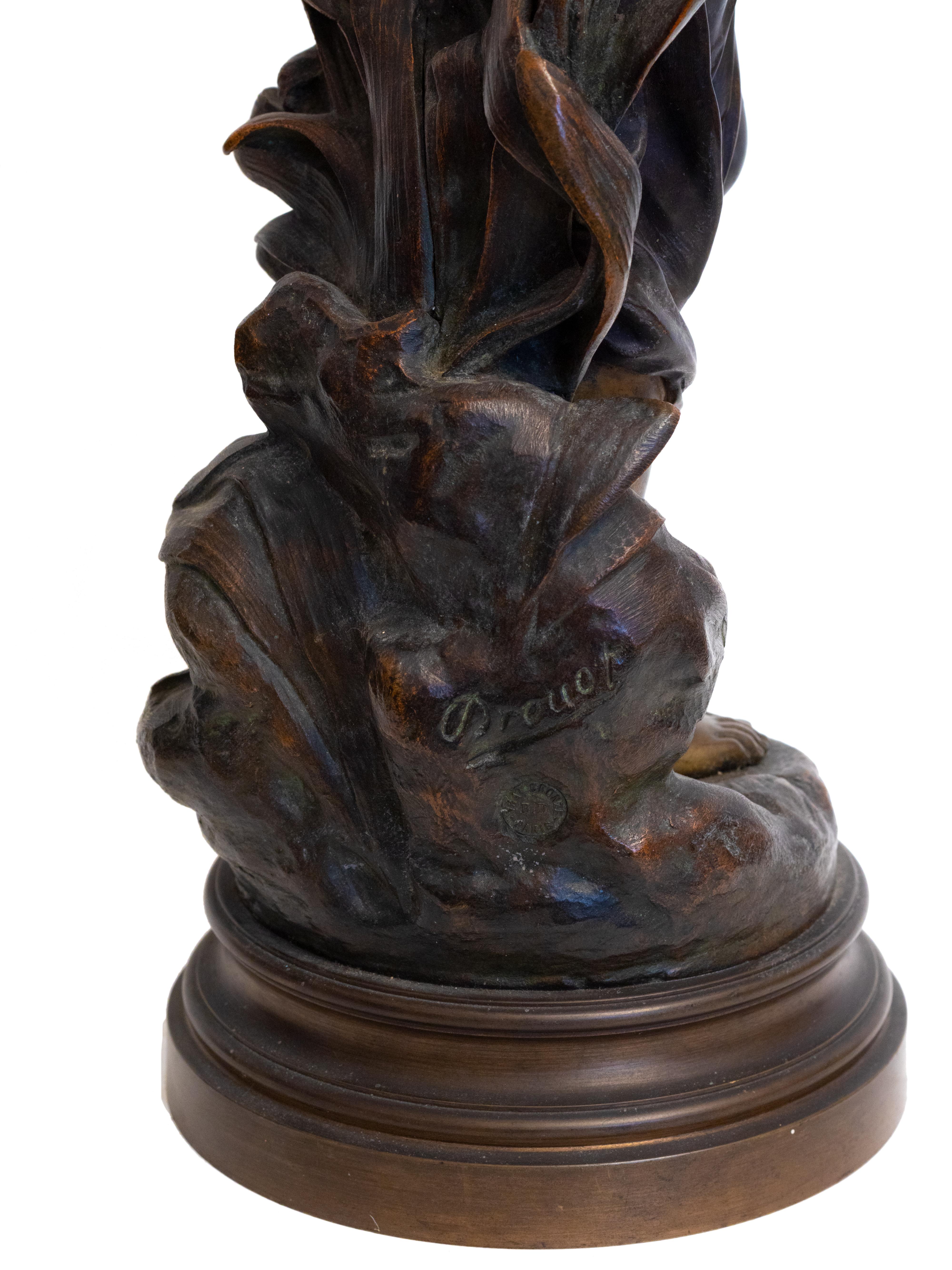 Goddess Diana Bronze Sculpture by Edouard Drouot, 19th Century For Sale 8