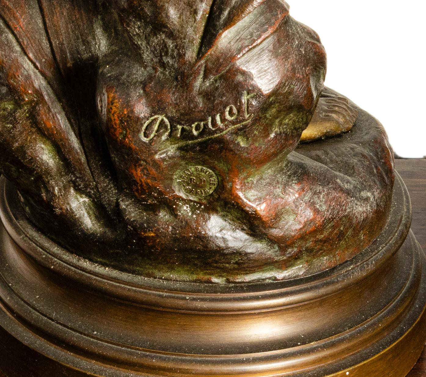 Goddess Diana Bronze Sculpture by Edouard Drouot, 19th Century For Sale 9