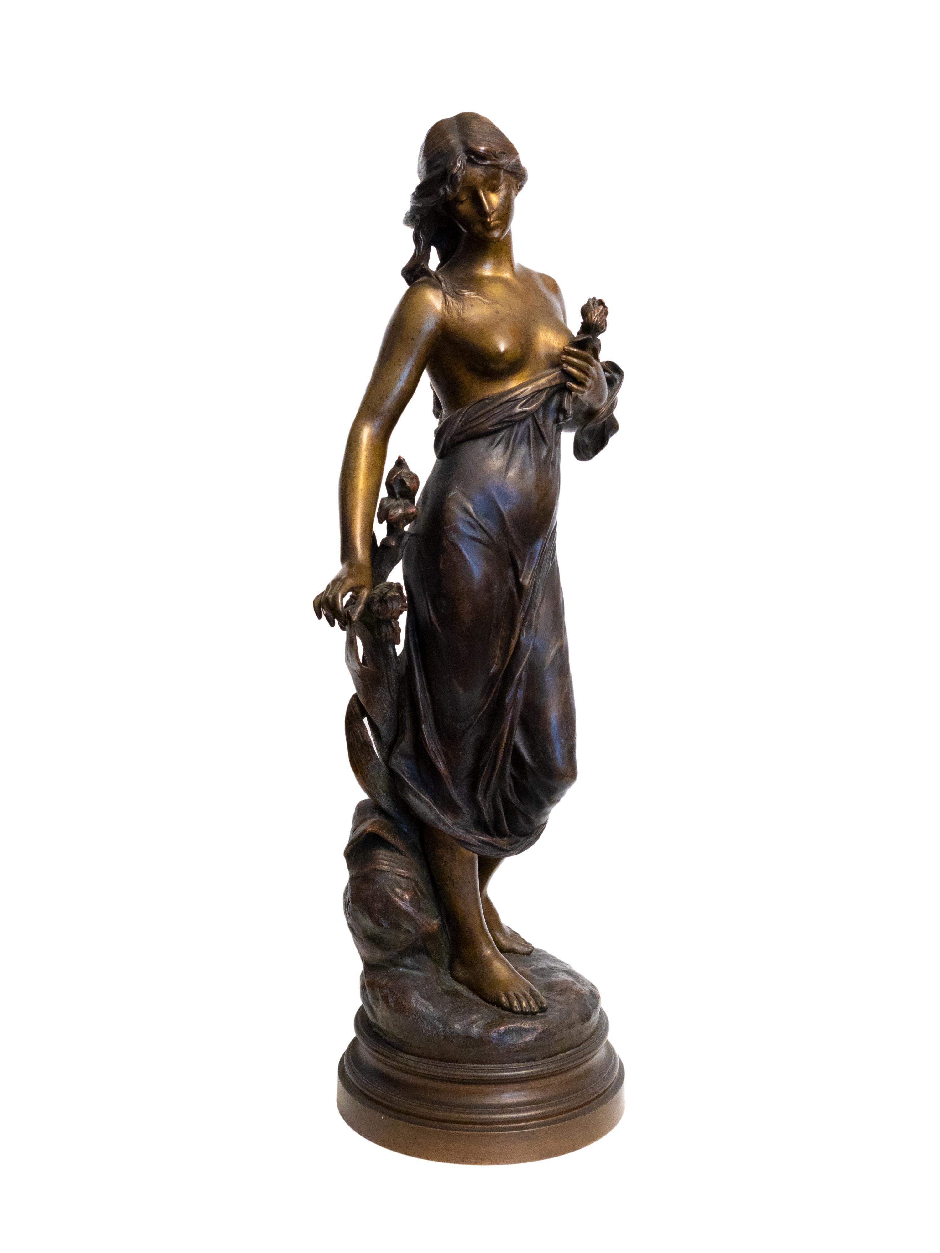 Napoleon III Goddess Diana Bronze Sculpture by Edouard Drouot, 19th Century For Sale