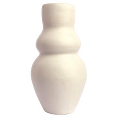 Goddess Handmade Organic Modern Clay Vase in Bone White