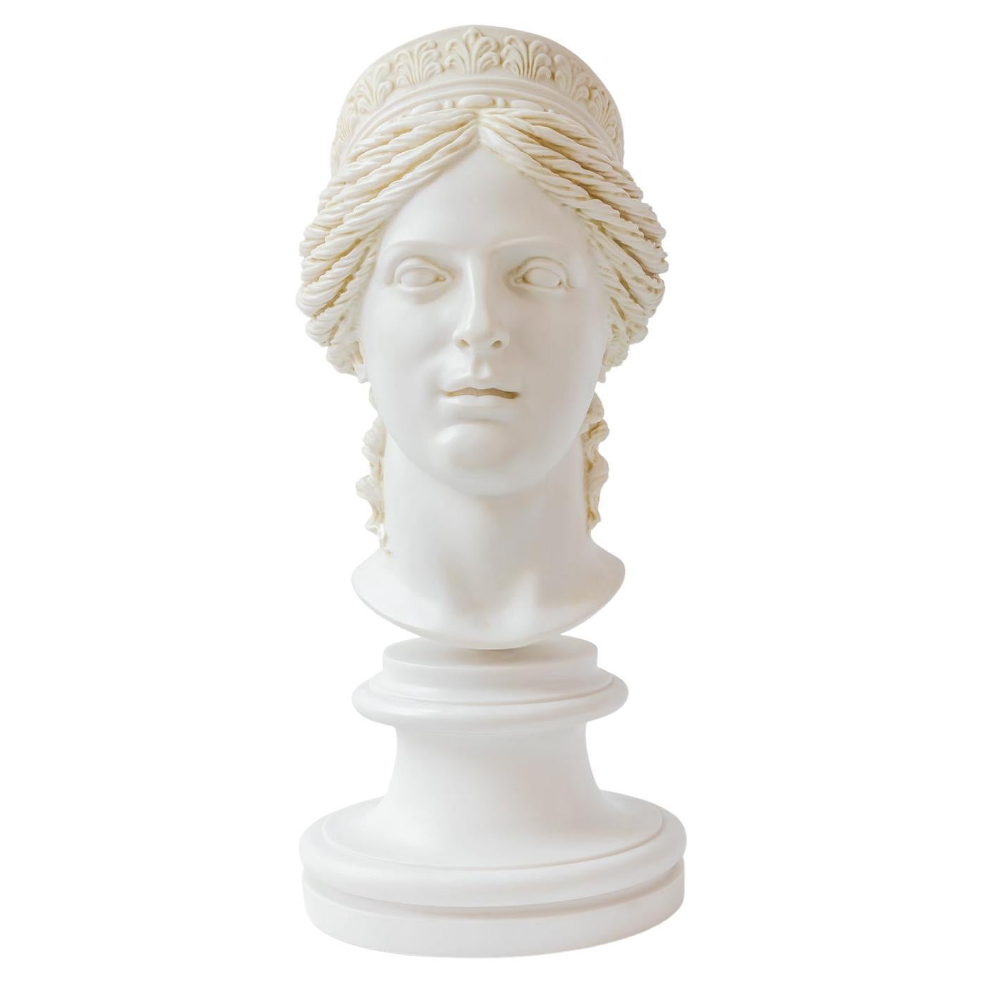 Goddess Hera Bust Statue Made with Compressed Marble Powder For Sale