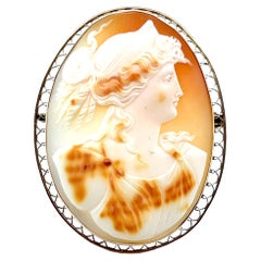 Déesse Héra Broche/Pendentif en or jaune 10k 1900