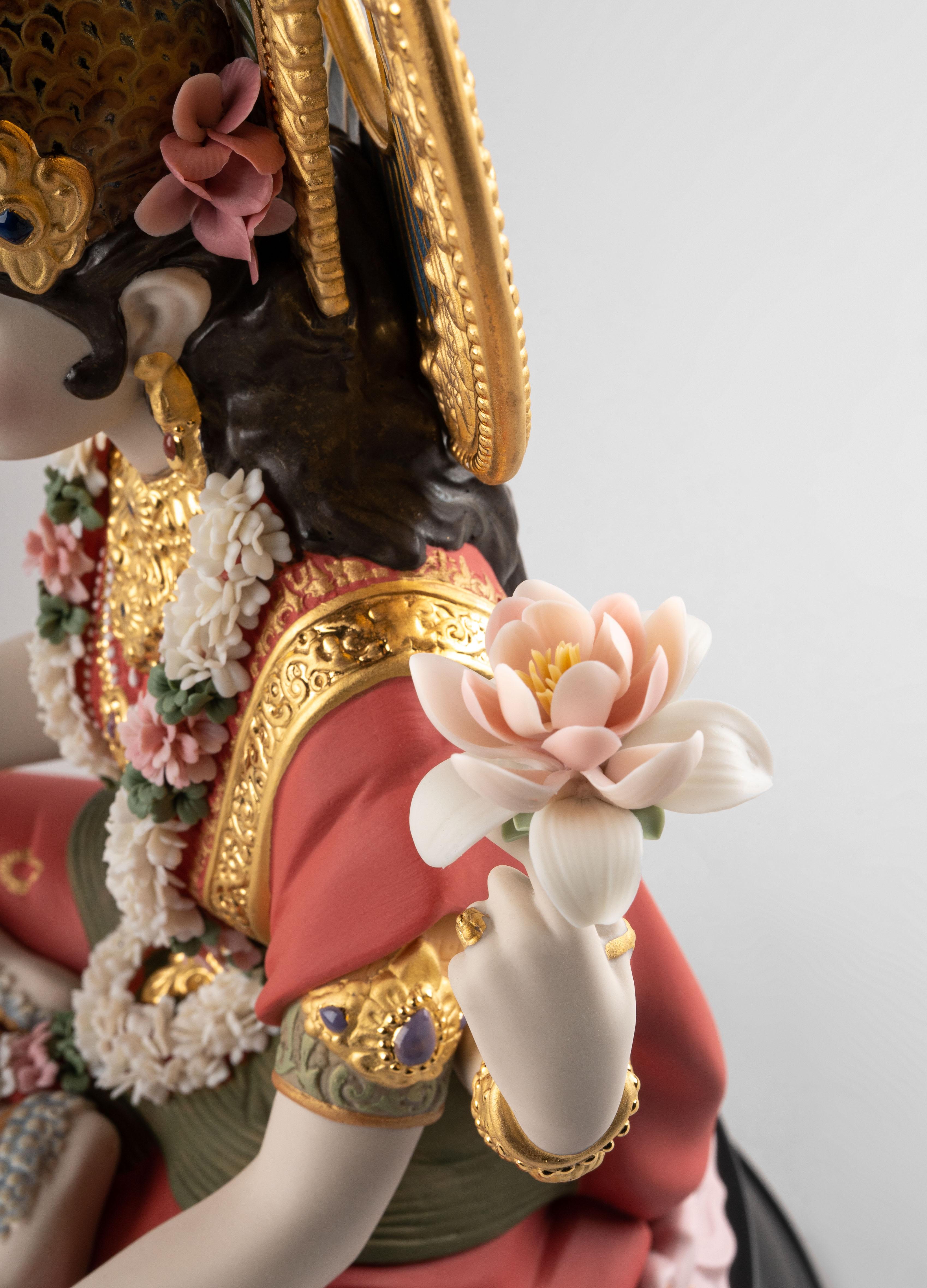 Contemporary Lladró Goddess Lakshmi Sculpture, Limited Edition