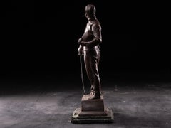 19th, Bronze Patinated statue of Fencer