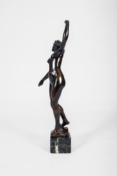 Godefroid DeVreese:  ballerina nuda in bronzo 46 cm