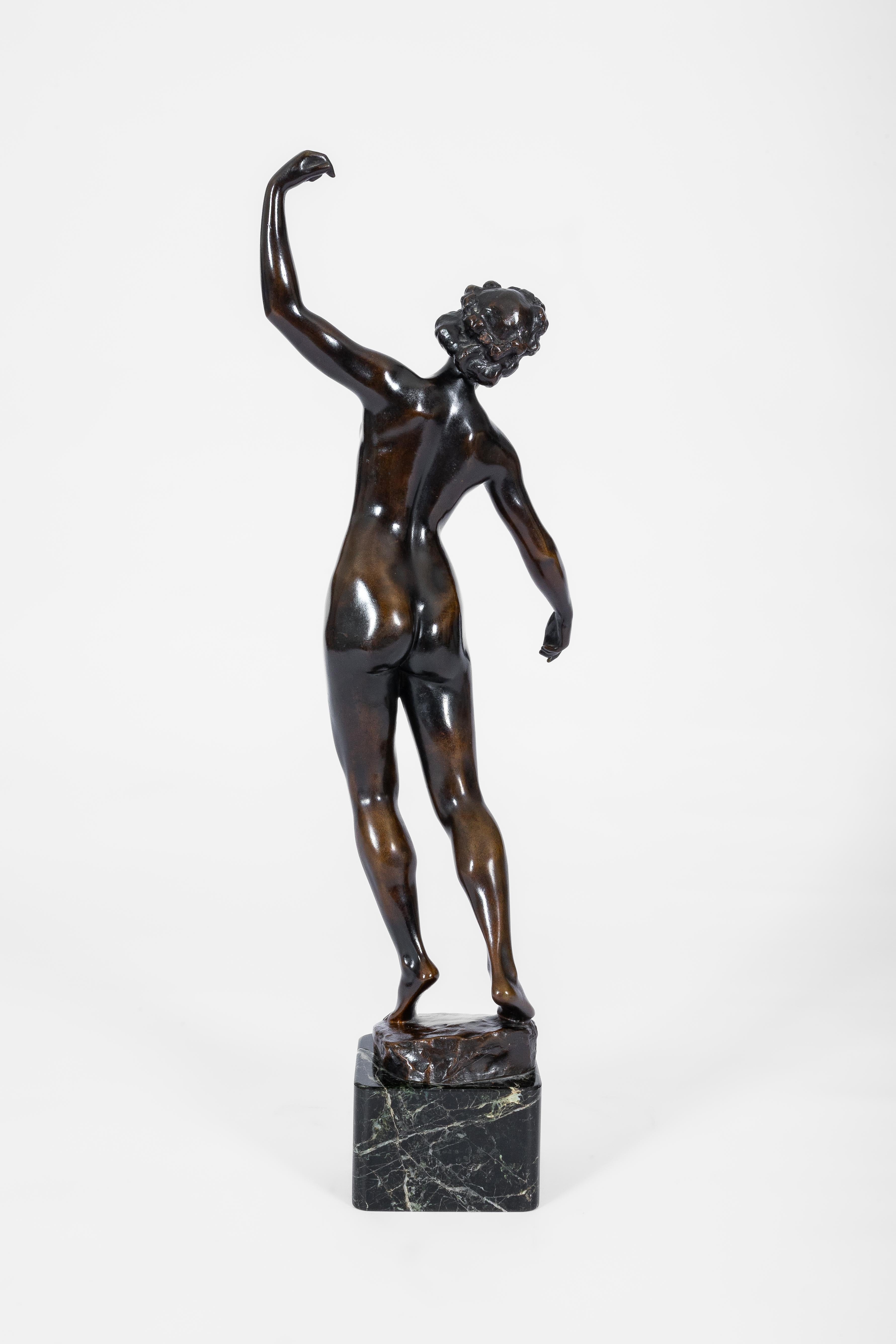 Godefroid DeVreese:  bailarina desnuda de bronce 46 cm Art Decó en venta