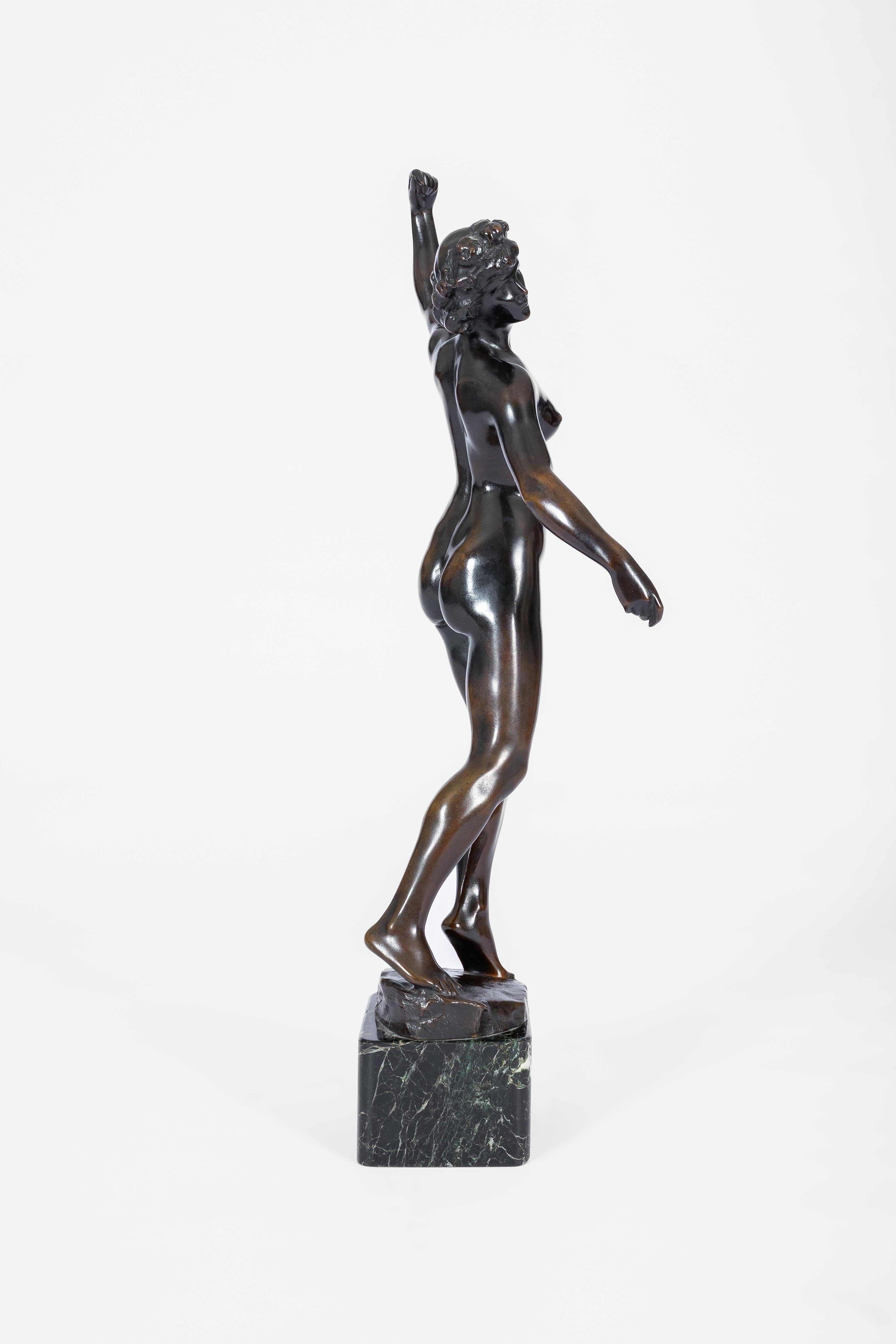 Godefroid DeVreese:  bailarina desnuda de bronce 46 cm Belga en venta