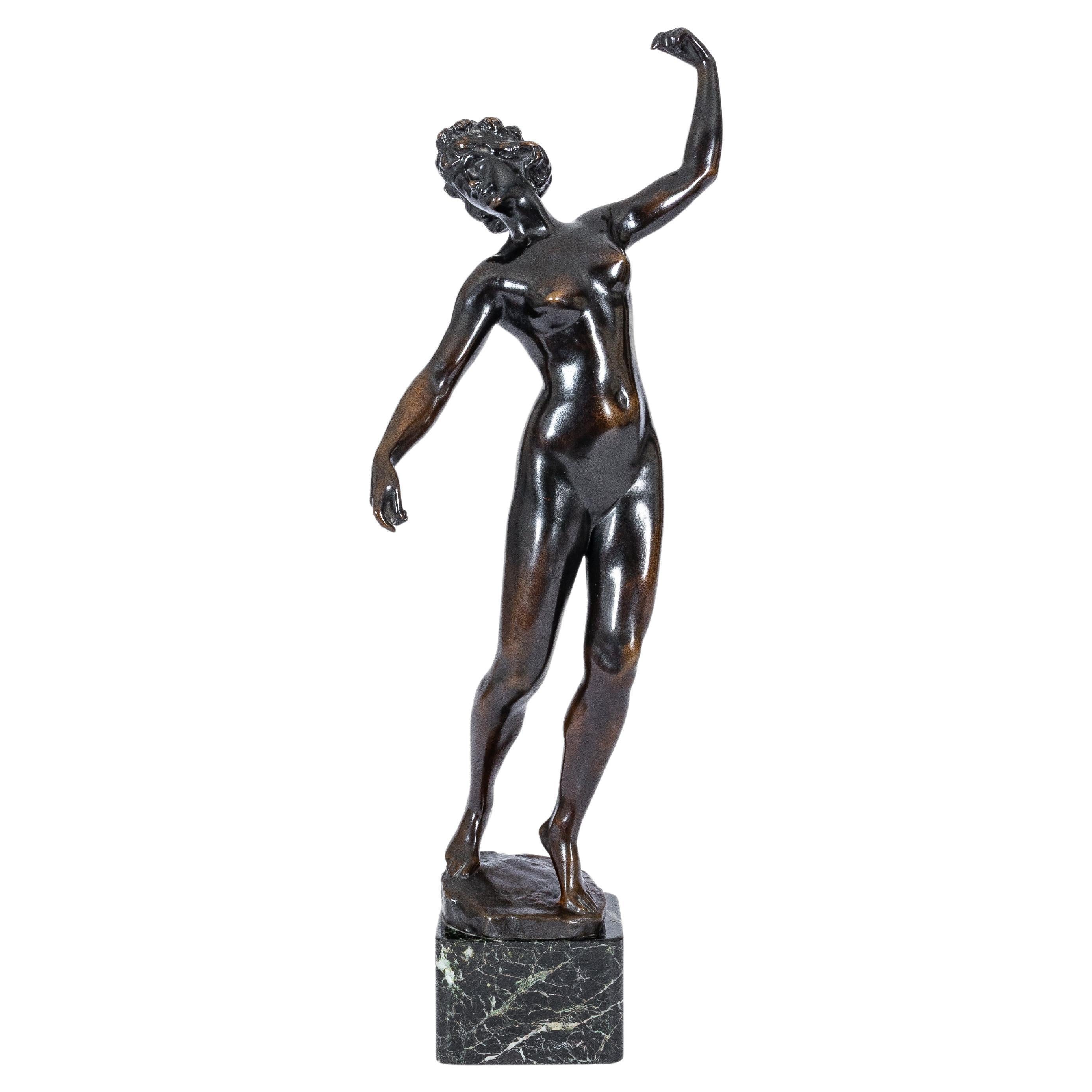 Godefroid DeVreese:  bailarina desnuda de bronce 46 cm en venta