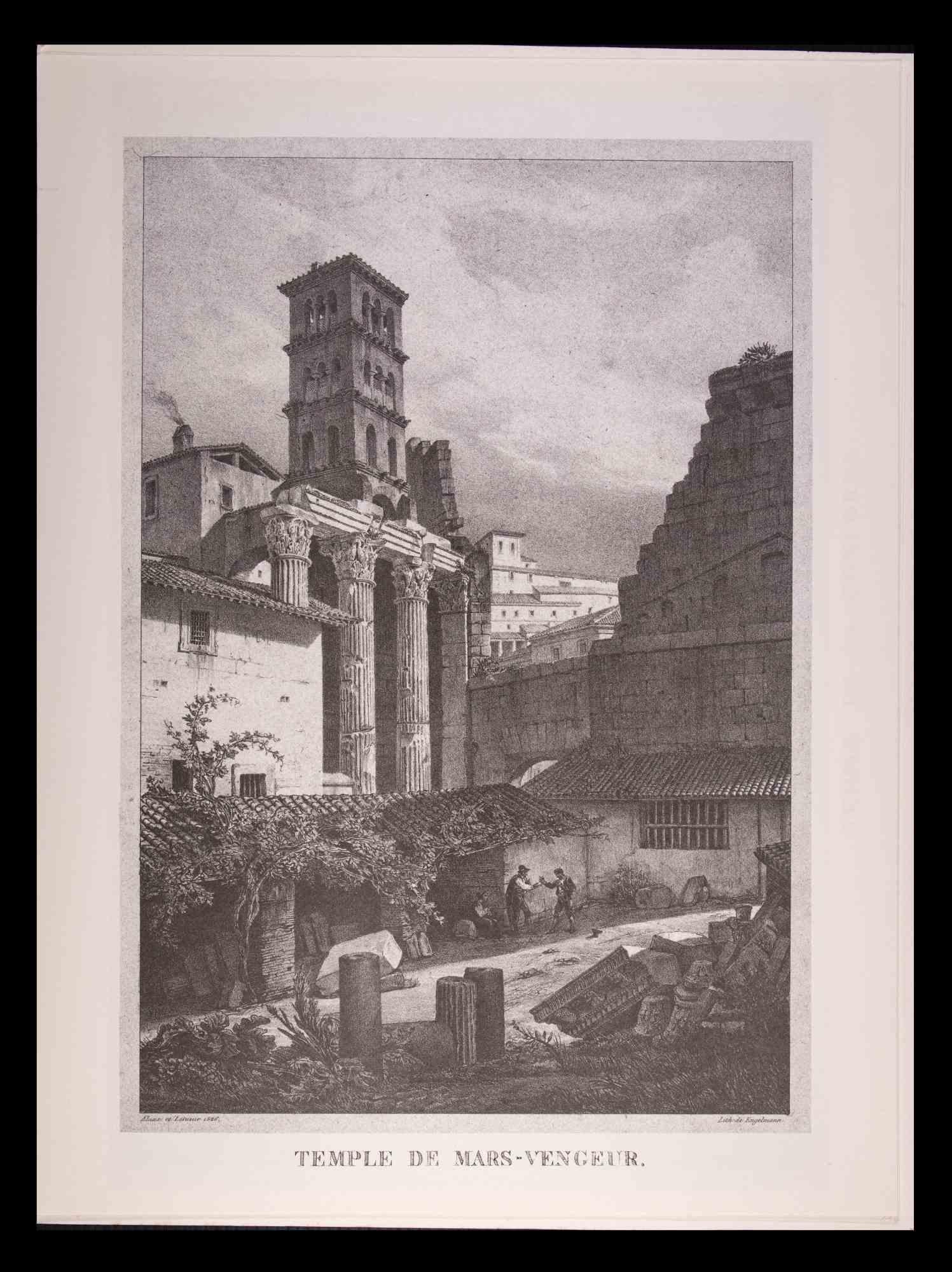 Roman Temples and Ruins - Offset After G. Engelmann - Late 20th Century - Modern Print by Godefroy Engelmann