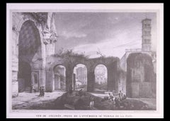 Templi e rovine romane - Acquaforte dopo G. Engelmann- Fine del XX secolo