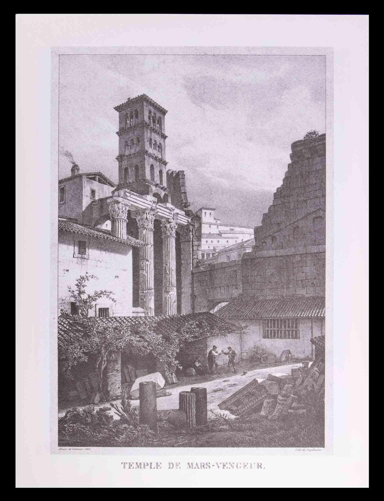 Römische Tempel und Ruinen –  Radierung nach G. Engelmann – Ende des 20. Jahrhunderts (Moderne), Print, von Godefroy Engelmann
