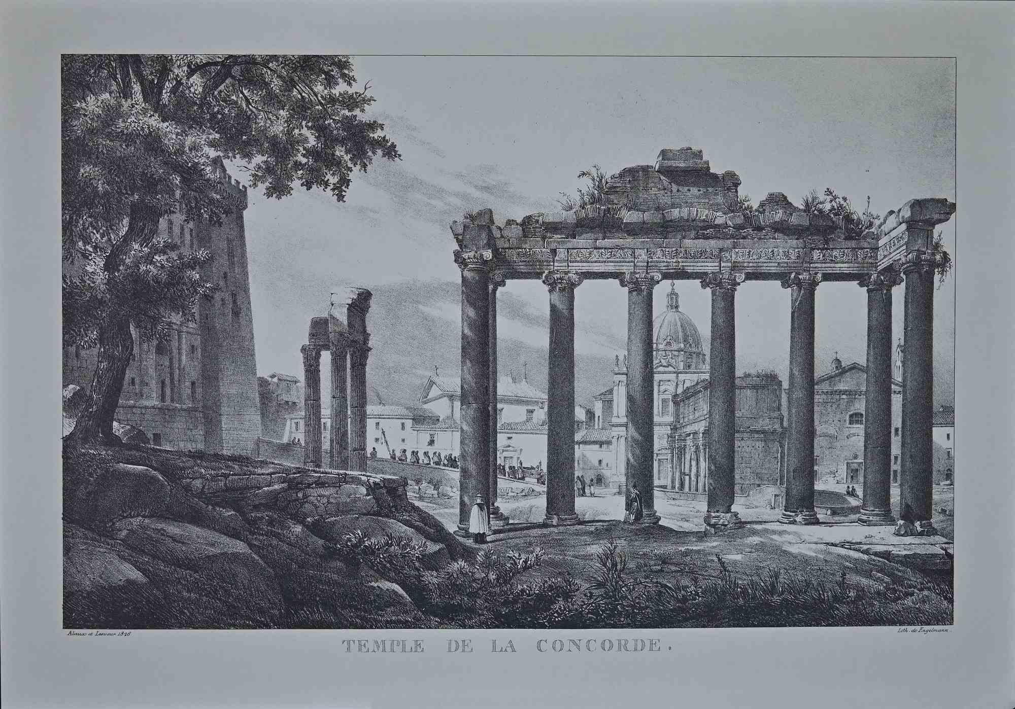 Römische Tempel – Offsetdrucke nach G. Engelmann – spätes 20. Jahrhundert (Moderne), Print, von Godefroy Engelmann