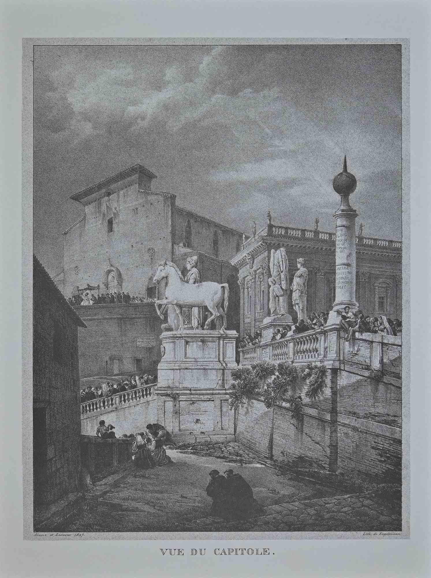 Roman Temples is a set of 6 offset prints on paper, realized after G. Engelmann (1788-1839), in the Late 20th century.

The artworks are signed on the plate. In very good condition.

This batch of artwork contains six different drawings of remains