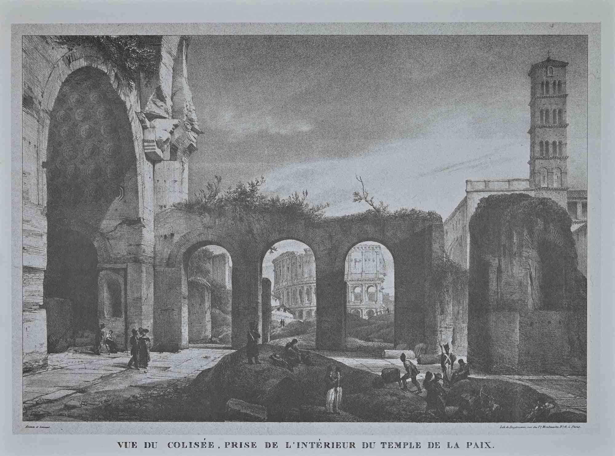 Roman Temples - Suite of Vintage Prints by G. Engelmann - Late 20th Century For Sale 3