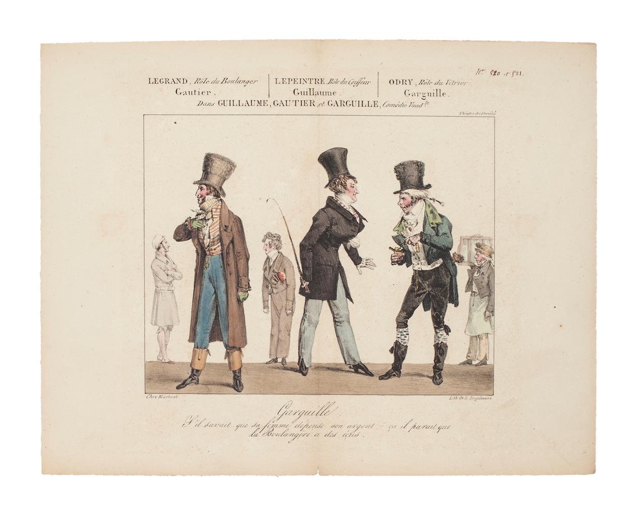 Figurative Print de Godefroy Engelmann - Théâtre des Variétés - Aguafuerte original sobre papel - 1820 ca.