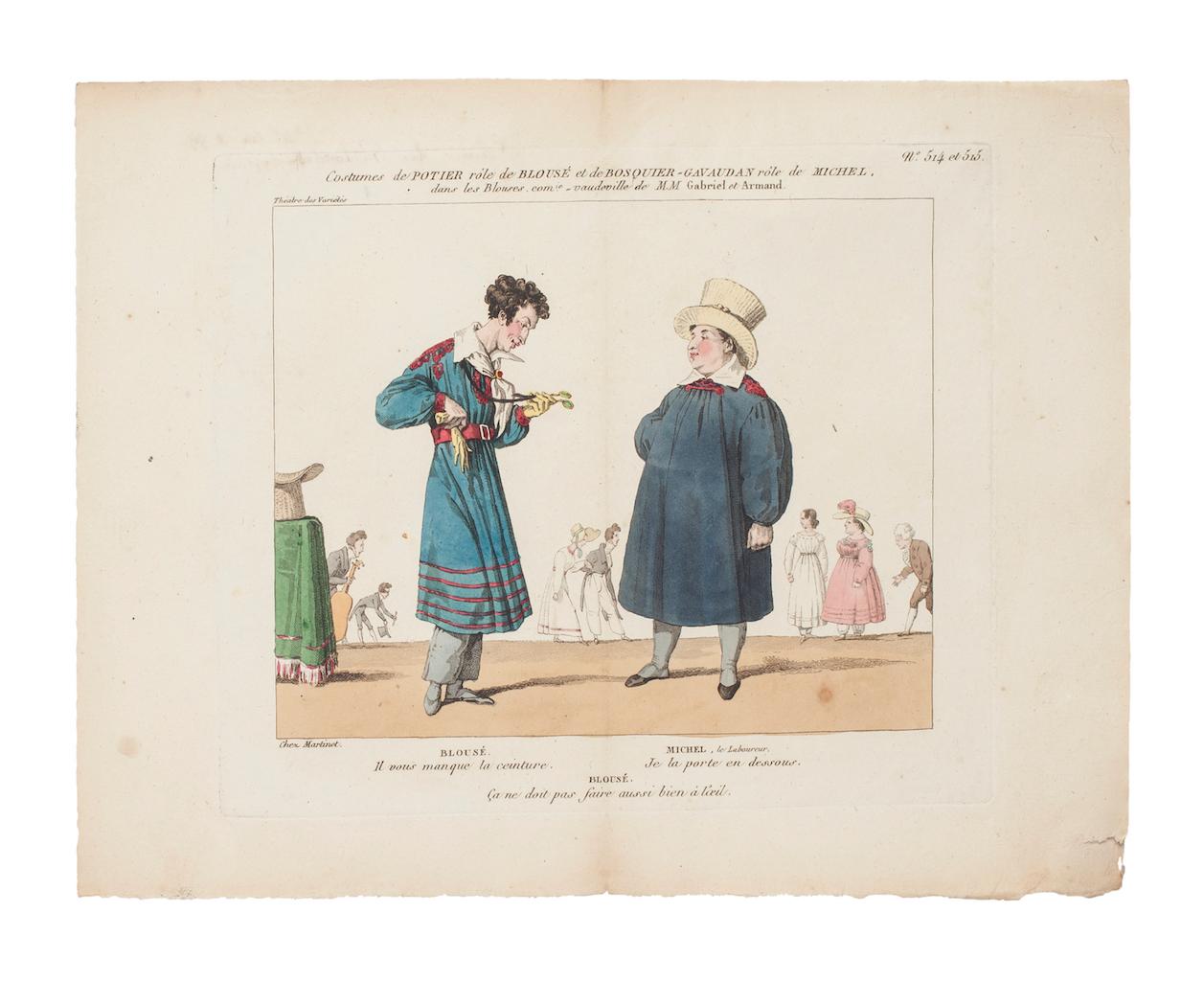 Figurative Print di Godefroy Engelmann - Théâtre des Variétés - Acquaforte originale su carta - 1820