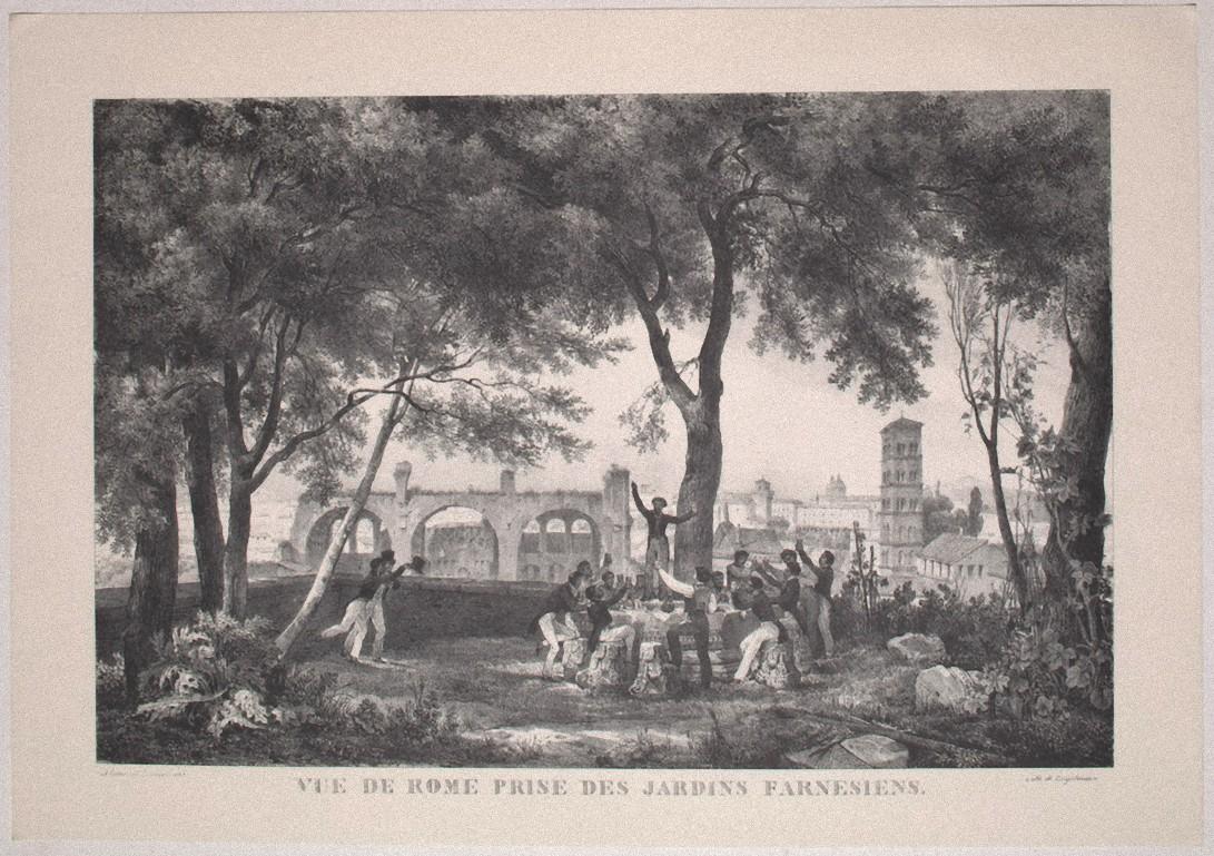 Godefroy Engelmann Landscape Print - View of Rome - Original Offset Print after G. Engelmann - Early 20th Century