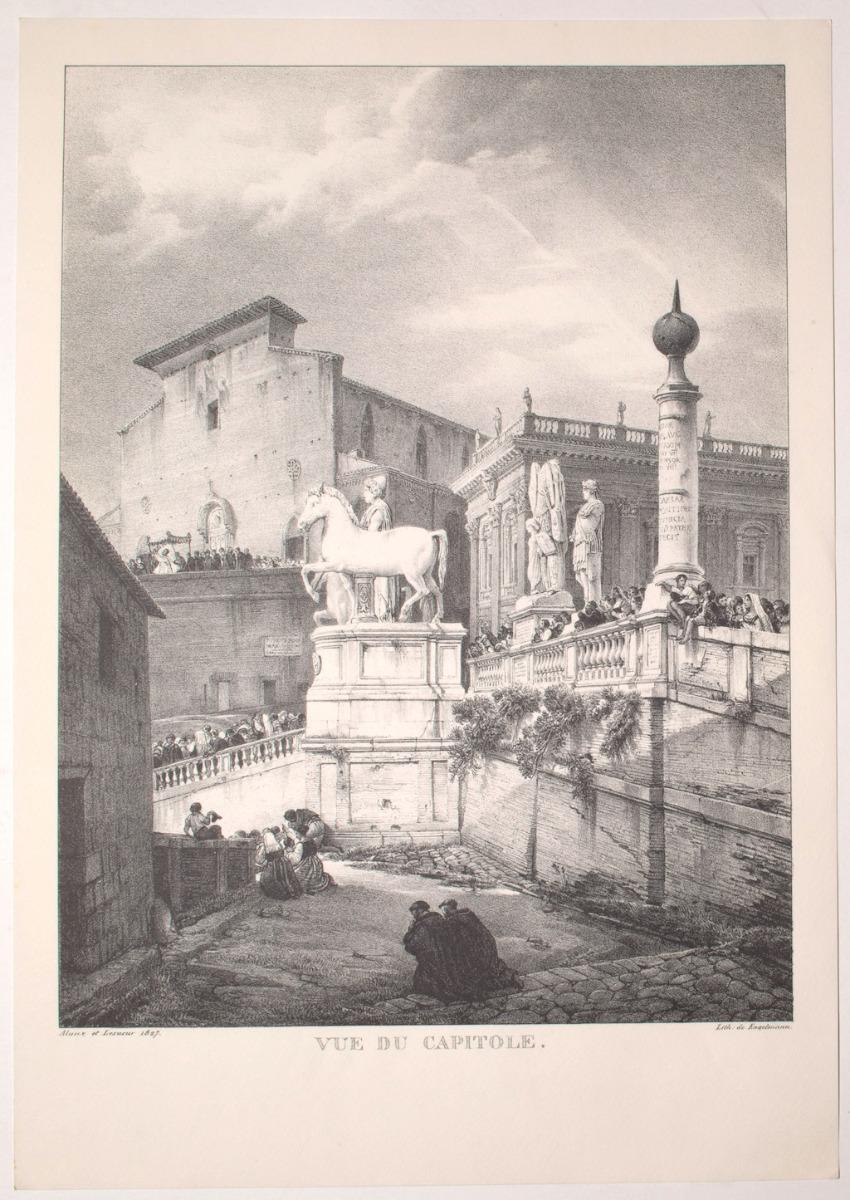 Vue de Rome - Impression offset vintage d'après G. Engelmann - Début du 20e siècle
